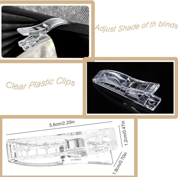 12 Clips for Pleated Paper Blinds Shades, Clear Plastic Blinds Clips for Window Temporary Window Blinds Shades Clips That Hold Curtains - Image 3