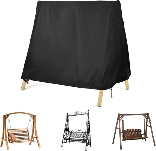 Kasla Outdoor Swing Cover, A Frame Patio Swing Cover,Swing Cover for Outdoor Furniture Porch Cover Glider Hammock Cover Waterproof 72" LX55 WX67 H