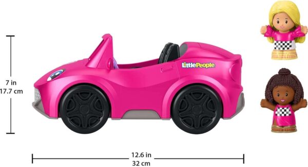 Fisher-Price Little People Barbie Toddler Toy Car Convertible with Music Sounds & 2 Figures for Pretend Play Ages 18+ Months - Image 5