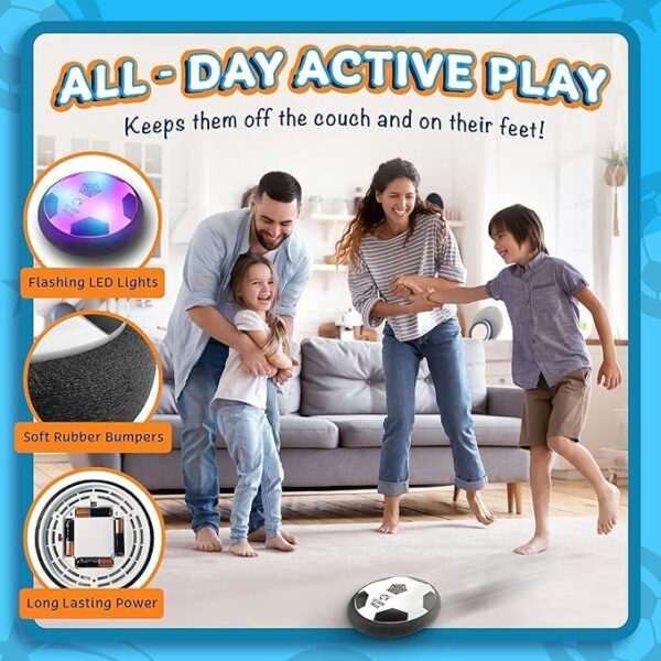 Let Loose Moose Hover Soccer Ball, Set of 1 Light Up LED Soccer Ball Toys, Fun and Active Indoor Game for Young Boys and Girls, Great Birthday Gift for Young Kids, Fun Soccer Training Equipment - Image 4