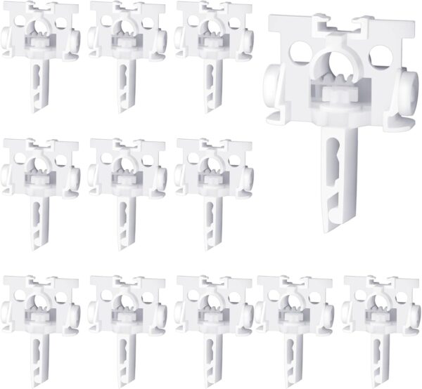 12 PCS Vertical Blinds Repair Kit Carrier with Stem and Gear Vertical Blind Repair Tabs Fixers Replacement Blinds Vertical Slats for Sliding Glass Doors Carrier Clips Blinds Curtain Accessories