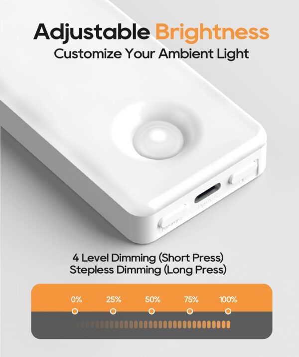Under Cabinet Lights 2 Pack, Motion Sensor Light Indoor, Under Cabinet Lighting Wireless, Rechargeable Night Light Closet Lights, Under Counter Lights for Kitchen - Image 6