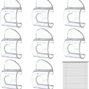8Pcs Cordless Pleated Window Shades Handle, Plastic Bottom Rail Roller Shades Handle,Cordless Blind Handles Lifting Clamp Pull for Shades Bottom Rail or Rod (Transparent)