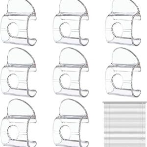 8Pcs Cordless Pleated Window Shades Handle, Plastic Bottom Rail Roller Shades Handle,Cordless Blind Handles Lifting Clamp Pull for Shades Bottom Rail or Rod (Transparent)