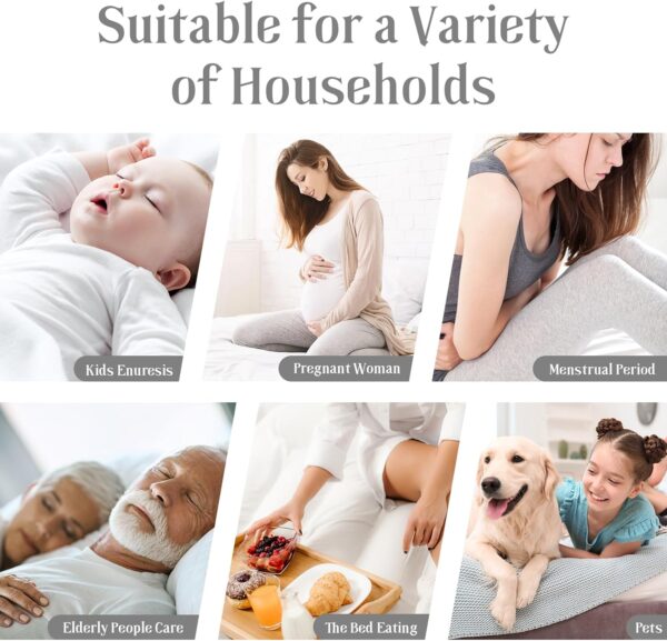 BEDLORE Waterproof Mattress Protector, Queen Size Mattress Pad Noiseless with Deep Pocket 6"-18" Depth, Soft Breathable Dirt-Proof Bed Mattress Cover Washable for Home, Bedroom, Hotel (Gray) - Image 5