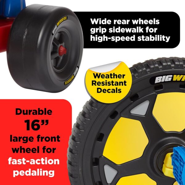 Schylling Big Wheel Speedster - Original Classic Ride On Bike - Low-Riding Tricycle with Adjustable Seat - Kids 3-7 Years Old up to 70 lbs - Image 5