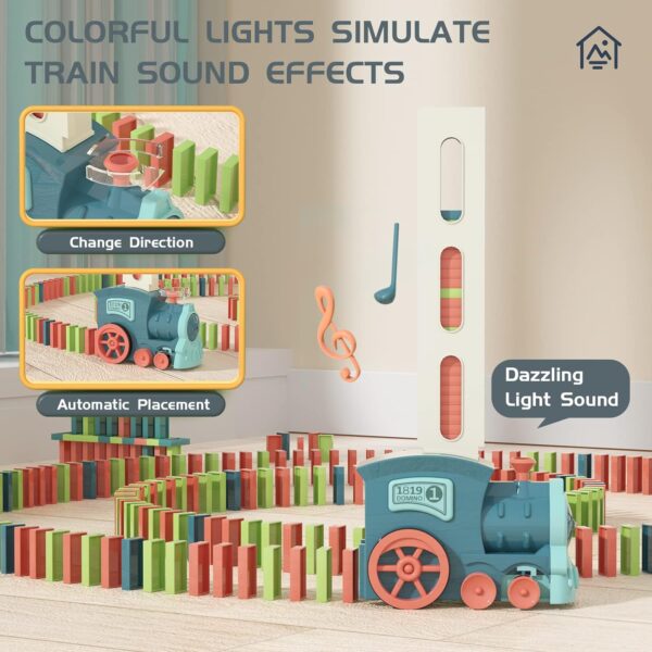 Kids Games Domino Train Toys: 180PCS Automatic Stacking Creative Game 3+ Year Old - Stem Montessori Toy for Boys 4-6 - Summer Autistic Christmas Birthday Gifts 5 6 Toddler Girls Ages 4-8 - Image 4