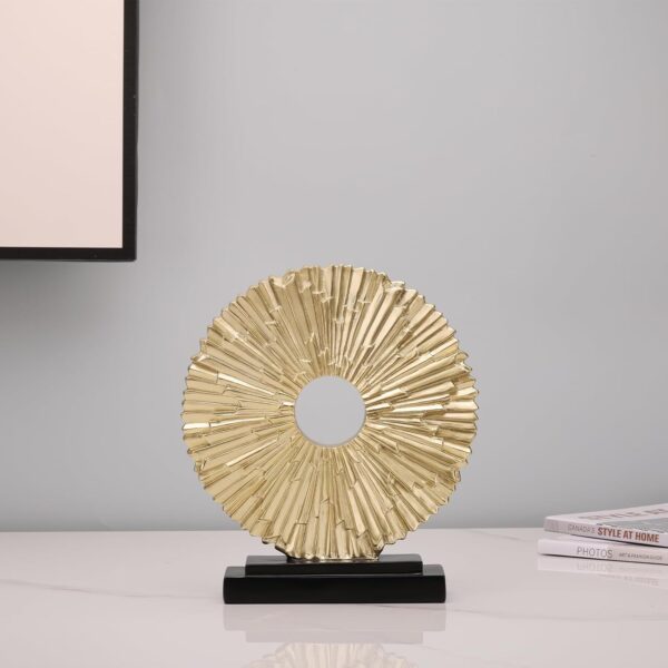 DOVDOV Gold Home Decor and Accessories, Round Geometric Statues, Unique Home Decor for Office Bookcase Room Coffee Table Console TV Stand Decor. - Image 7