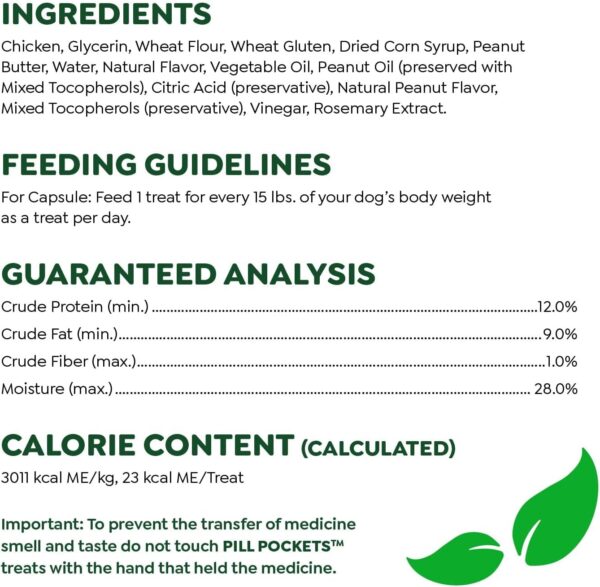 Greenies Pill Pockets for Dogs Capsule Size Natural Soft Dog Treats with Real Peanut Butter, 15.8 oz. Pack (60 Treats) - Image 5