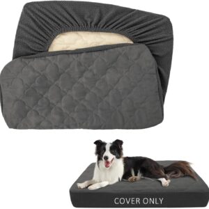 CHHKON Dog Bed Covers Replacement Washable Waterproof Pet Puppy Bed Cover for Dog(Dark Grey,36x27x6 inch)