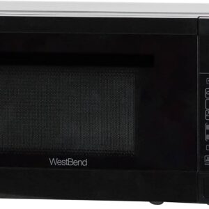 West Bend WBMW71B Microwave Oven 700-Watts Compact with 6 Pre Cooking Settings, Speed Defrost, Electronic Control Panel and Glass Turntable, Black