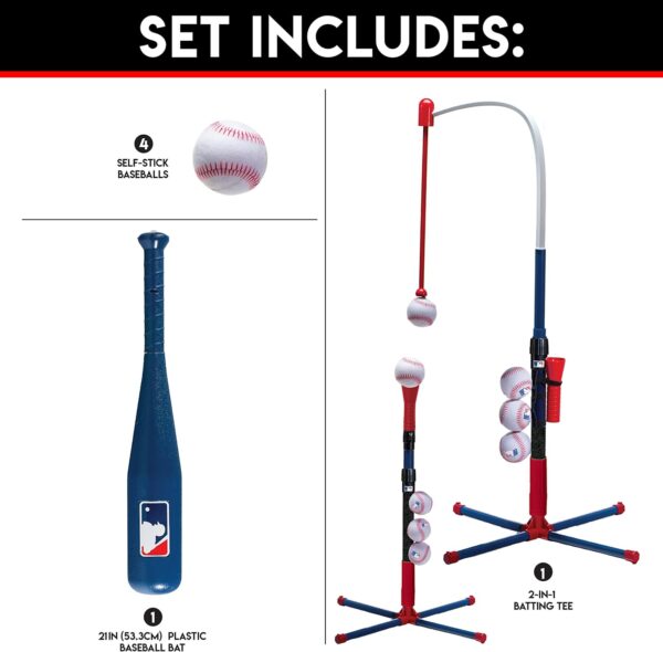 Grow-with-Me Kids Baseball Batting Tee + Stand Set for Youth + Toddlers - Youth Baseball, Softball + Teeball Hitting Tee Set for Boys + Girls - Image 2
