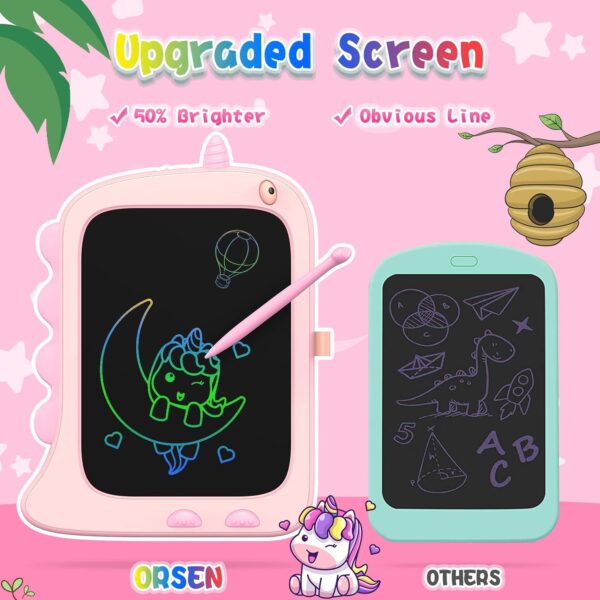 ORSEN 8.5 Inch LCD Doodle Board Tablet for Girls - Unicorn Drawing Pad for Kids 2-7 Years Old - Travel Toy Birthday Gift - Image 4