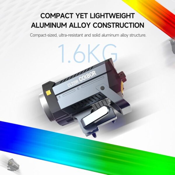 Colbor CL220R RGB Photography Lighting,220W COB Led Video Light 2700K-6500K,1.6KG Lightweight with DC/AC Power Supply,App Control for Video Studio Filmmaking - Image 7