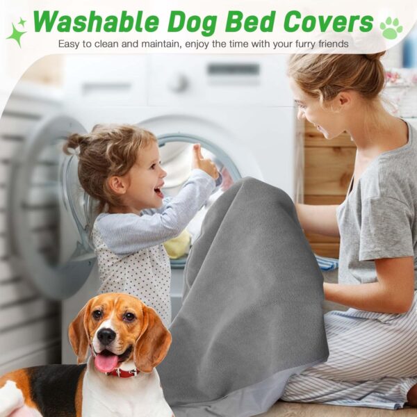 Dog Bed Covers Replacement Waterproof for Dog Bedding Washable Grey 2 Pack 35" x 44" XL - Image 5