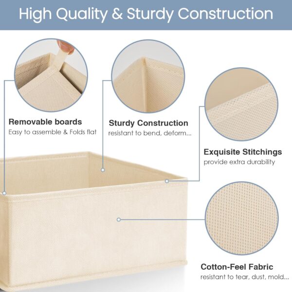 Criusia Drawer Organizer Clothes,16 Pack Underwear Drawer Organizers, Foldable Closet Organizers and Storage Dresser Drawer Dividers Clothing Organizer for Clothes, Socks, Scarves, Bra, Ties (Beige) - Image 4