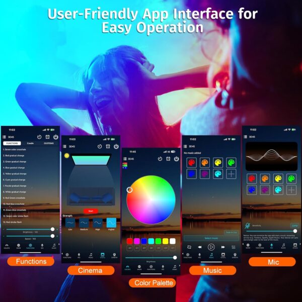 Sunset Lamp Projector with APP & Button Control, 360 Degree Rotation Multiple Colors Changing LED Lamp Night Light, Sunset Light for Bedroom Decor/Party/Christmas Gifts/Tiktok Live/Room Decor - Image 6