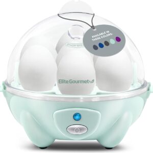 Elite Gourmet Easy Electric 7 Egg Capacity Soft, Medium, Hard-Boiled Cooker Poacher, Scrambled, Omelet Maker with Auto Shut-Off and Buzzer, BPA Free