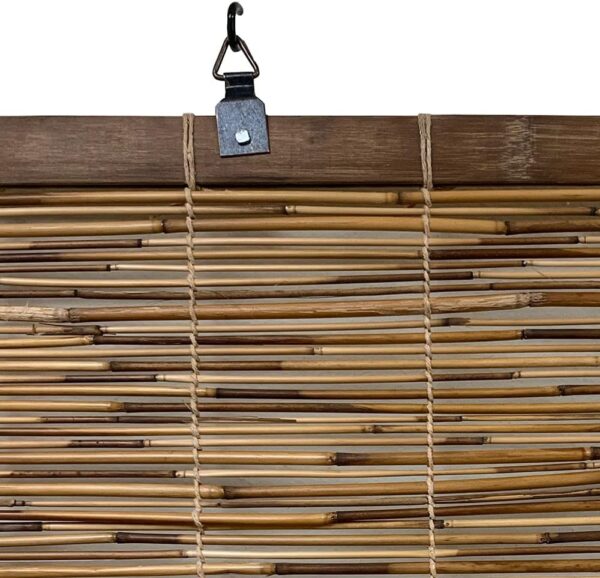 Backyard X-Scapes Light-Filtering Cord-Free Bamboo Reed Roll-Up Blind Shades for Windows Manual Roman Blinds Coffee 48 in W x 72 in H - Image 3