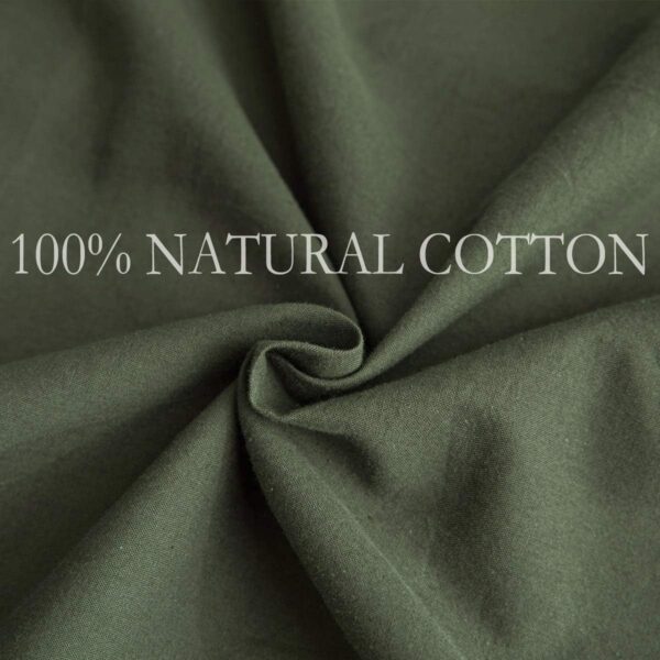 ECOCOTT 3 Pieces Duvet Cover Queen 100% Washed Cotton 1 Duvet Cover with Zipper and 2 Pillowcases, Ultra Soft and Easy Care Breathable Cozy Simple Style Bedding Set (Avocado Green) - Image 9
