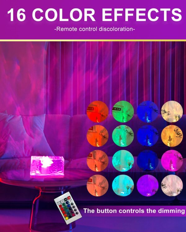 Ocean Wave Projector,16 Colors Night Light Lamp with Touch Control,Northern Lights Aurora Projector,3D Led Night Light,Light Projector for Kids Room/Bedroom/Room Decor - Image 4