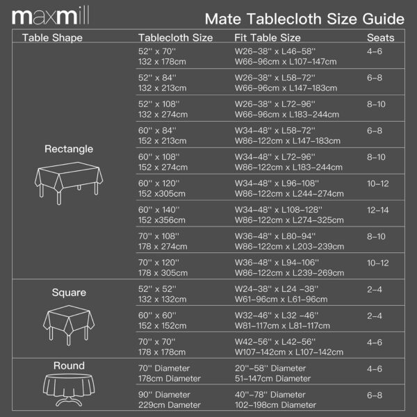 maxmill Tablecloth Weaved Texture Stain Resistant Waterproof, Wrinkle Resistant Washable Table Cloth, Fabric Table Cover for Dining Room, Indoor Outdoor Use, Rectangle 60 x 120 Inch, Light Grey - Image 7