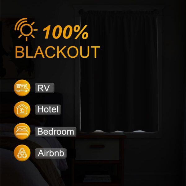 NICETOWN 100% Black Out Curtains for Living Room 118 inches Long, Portable Blackout Curtains Lightweight Easy to Install Energy Saving Blinds with Suction Cups for Bedroom, 1 Panel, W52 x L118 - Image 4