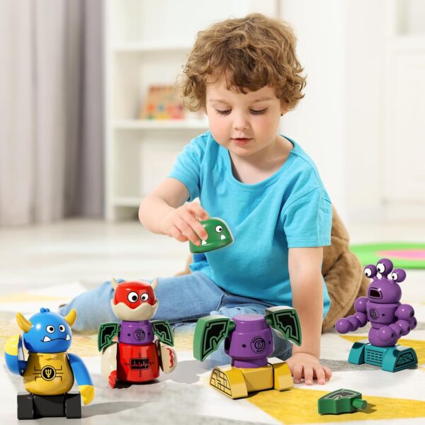 TEMI Magnetic Robot Toy for Kids 3-5 Years Old - Monster Magnetic Blocks Stacking Transform Toys for Kids with Storage Box, Set for Kids Age 3 4 5 6 7 Years Old Boys, Christmas and Birthday Gift - Image 6