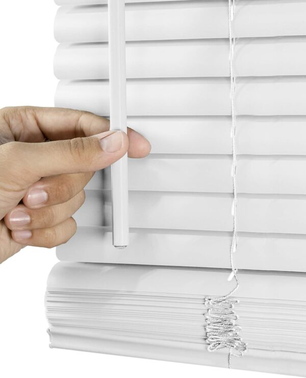 CHICOLOGY Cordless Vinyl Mini Blinds, 35'W x 60'H, White (Commercial Grade), Window Shade - Image 3