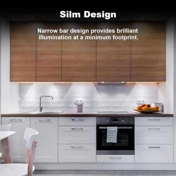 6PCS x 12 Inch Under Cabinet Lights Plug-in, Dimmable LED Under Cabinet Lighting, Cold White 6000K Under-Counter Light Fixtures with Memory Function, Under Counter LED Lights for Kitchen - Image 4