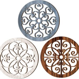 Blulu 3 Pieces Thicken Rustic Wall Decor Farmhouse Wall Art Decor Wood Hanging Decoration for Living Room Bedroom Home Indoor Outdoor Office(Vintage Style)