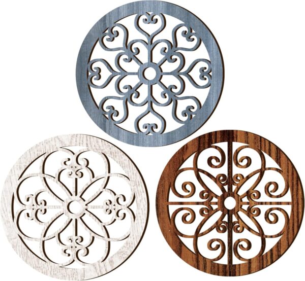 Blulu 3 Pieces Thicken Rustic Wall Decor Farmhouse Wall Art Decor Wood Hanging Decoration for Living Room Bedroom Home Indoor Outdoor Office(Vintage Style)
