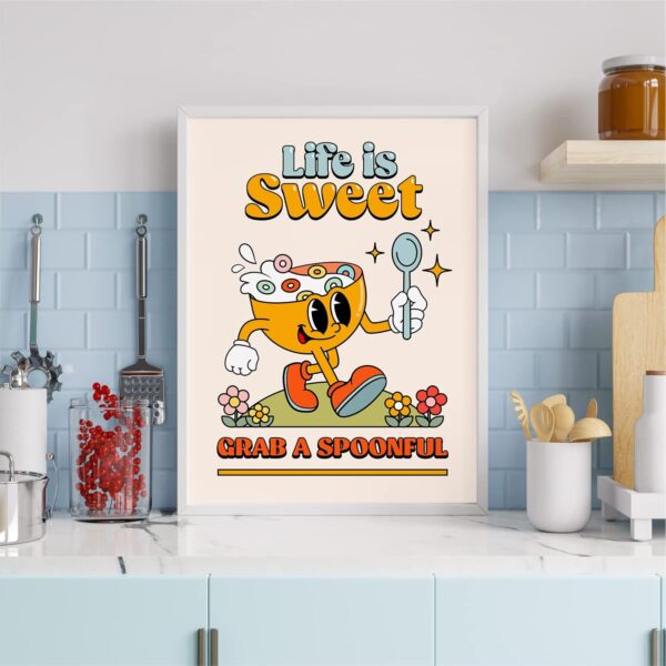 Retro Wall Art for Room Aesthetic, Cute Posters, Cute Wall Decor, Retro Wall Decor, 70 Room Decor, Retro Poster for Kitchen, Bedroom, Dorm Room, Apartment (Unframed) - Image 4