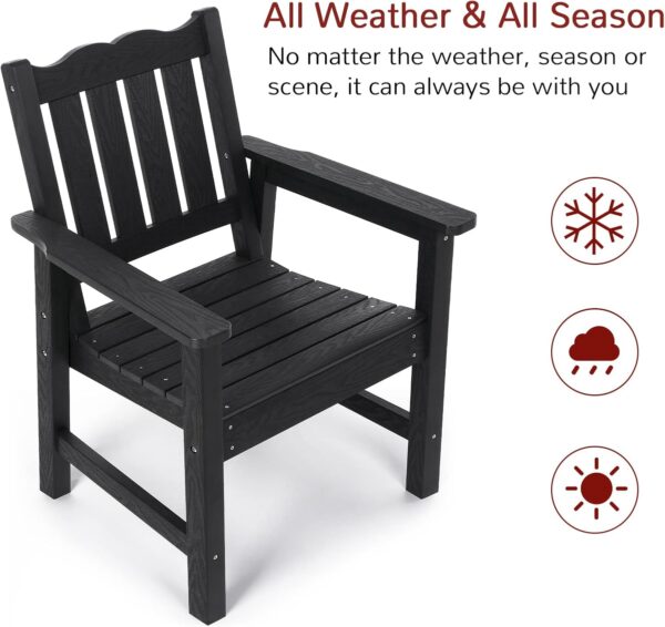 Stoog All-Weather Patio & Garden Chair, Outdoor Dining Chair with Curved Backrest, 400 lbs Support Porch Chair, Black - Image 5