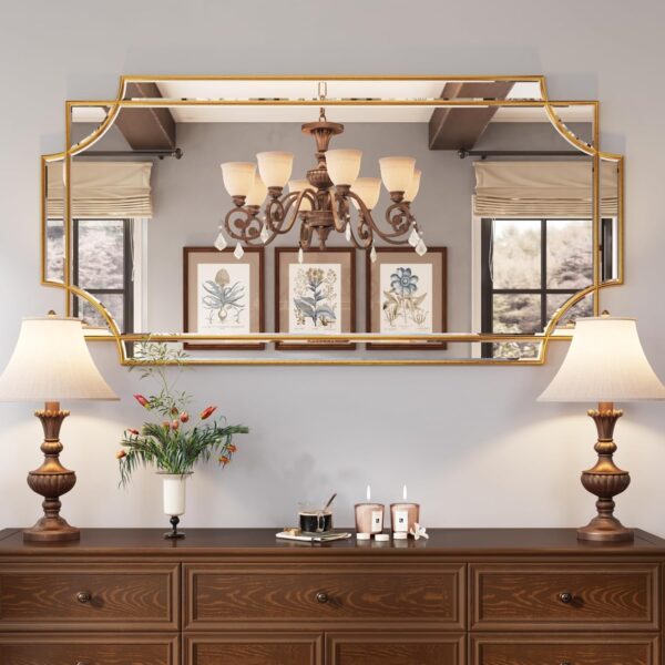 Kelly Miller 24"x48" Large Gold Mirror for Wall, Gold Traditional Wall Mirror Art Decorative Mirror Beveled Full Length Mirror Home Decor for Bathroom Living Room Bedroom Kitchen Farmhouse Entryway - Image 2