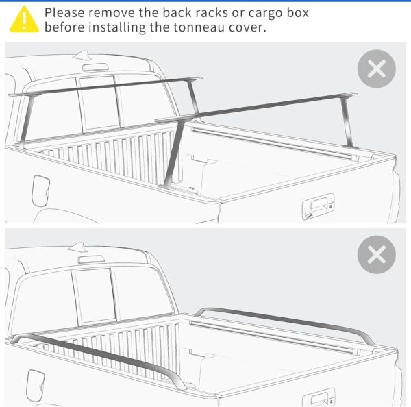 OEDRO Soft Quad Fold Truck Bed Tonneau Cover Compatible with 2020 2021 2022 2023 2024 Chevrolet Silverado/GMC Sierra 2500 3500 HD 6.9 ft Bed - Image 7