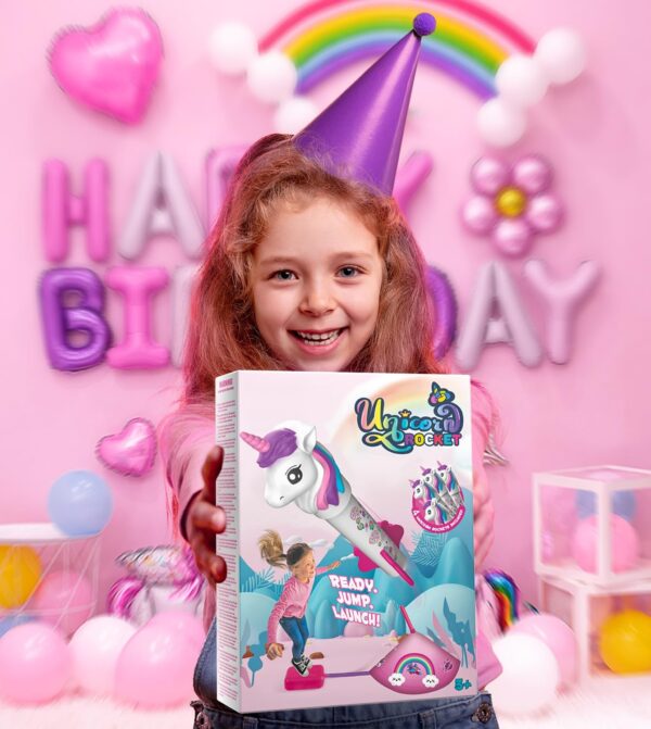 beefunni Unicorn Rocket Launcher for Kids, 4 Unicorn Outdoor Toys for Girls, Christmas Birthday Unicorn Gifts for Girls Ages 2 3 4 5 6 7 8 Years Old, Fun Unicorn Toys for Kids Ages 2-4-6 Years Old - Image 7