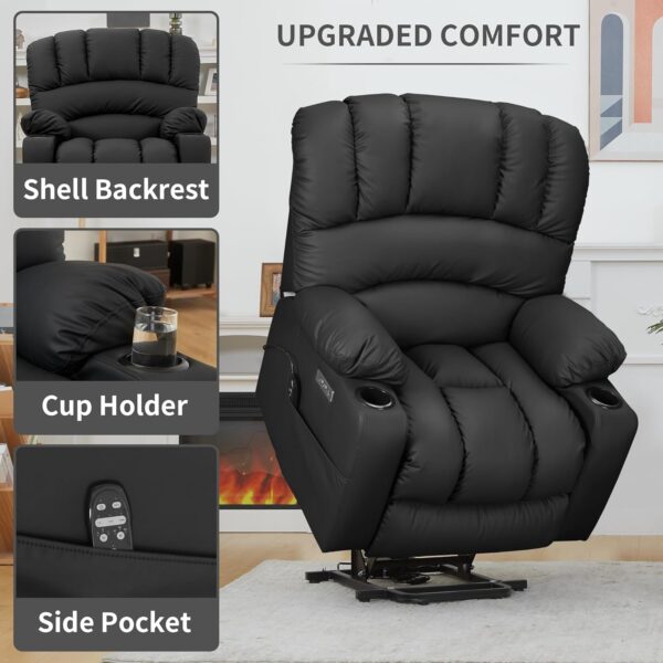 DURASPACE Power Lift Recliner Electric Lift Massage Recliner Chairs with Heat, Large Shell Faux Leather Backrest Lift Chair Recliners for Elderly, Seniors (Off White) - Image 7