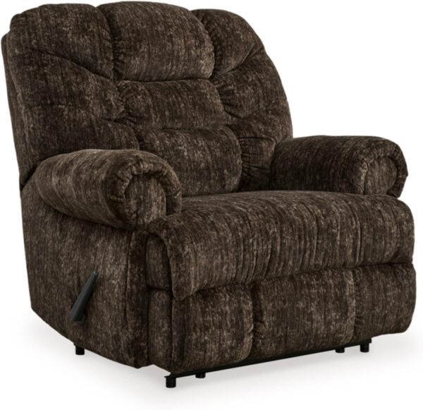 Signature Design by Ashley Movie Man Classic Tufted Velvet Manual Zero Wall Recliner, Dark Brown