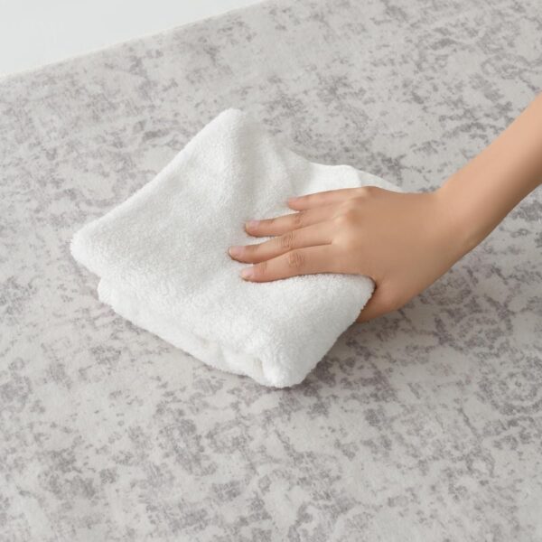 Washable Area Rug for Living Room - 8x10 Stain Resistant Ultra Thin Bedroom Rugs with Non Slip Rubber Backing - Indoor Floor Carpet for Dining Room Home Office Dorm (Grey/White, 8x10 Feet) - Image 7