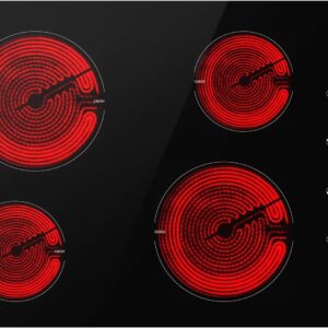 AMZCHEF 30 Inch Built-in Electric Cooktop,7000W and 4 Burners Cooktop with ETL Safety Certified,Knob Control Levels & Hot Surface Indicator