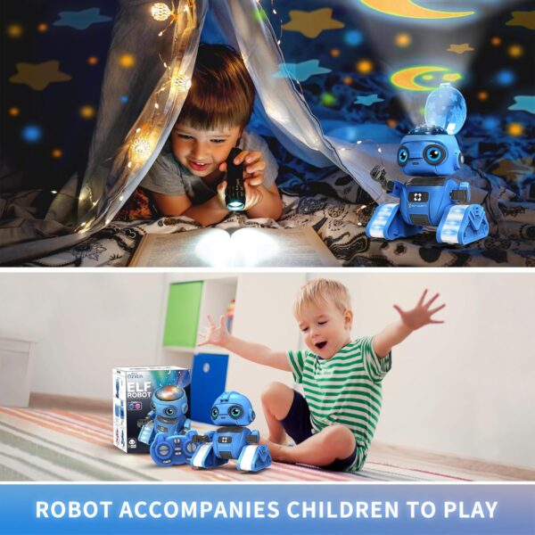 Robot Toys for Boys and Girls, Rechargeable Remote Control Robot with Auto-Demonstration, Light Projection, Dance Moves, Music, and Gesture Sensing –Toy Robot Gifts for 3+ Boys and Girls (Blue) - Image 3