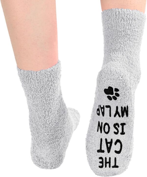 HAPPYPOP Cat Gifts For Women Men - Cat Mom Gifts, Cat Person Gifts, Fuzzy Cat Socks for Women - Image 5