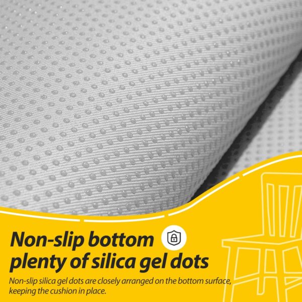 AAAAAcessories Square Chair Cushions for Dining Chairs with Ties and Removable Cover, 2" Thick Dining Kitchen Chair Pads, Indoor Dining Room Chair Cushions, 16" x 16", Set of 4, Dark Grey - Image 5