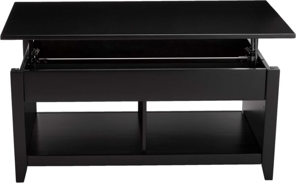Amazon Basics Lift-Top Storage Rectangular Coffee Table, Black, 40 in x 18 in x 19 in - Image 3