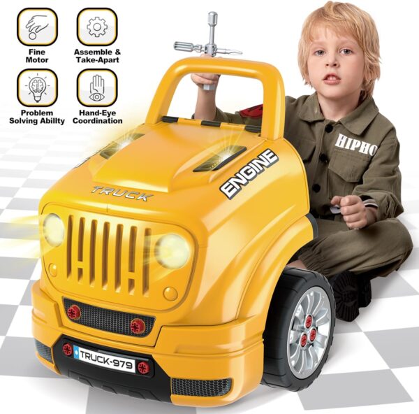 Toys for 3 4 5 6 7 8 years Old Boys, Large Truck Engine , Mechanic Repair Set for Kids, Big Truck Builder Kit, Take Apart Motor Vehicle Pretent Play Car Service Station Gifts - Image 6
