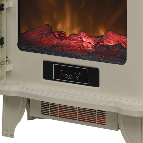 Duraflame Electric Fireplace Stove 1500 Watt Infrared Heater with Flickering Flame Effects - Cream - Image 6