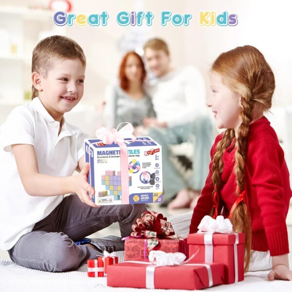 Magnetic Building Blocks Toys for Toddler Girls Boys Age 2-4 3-5 4-8 Macaron Magnetic Blocks Stem Sensory Toys,Preschool Learning Activities Birthday for 3 4 5 6 Year Old Boys Girls - Image 7