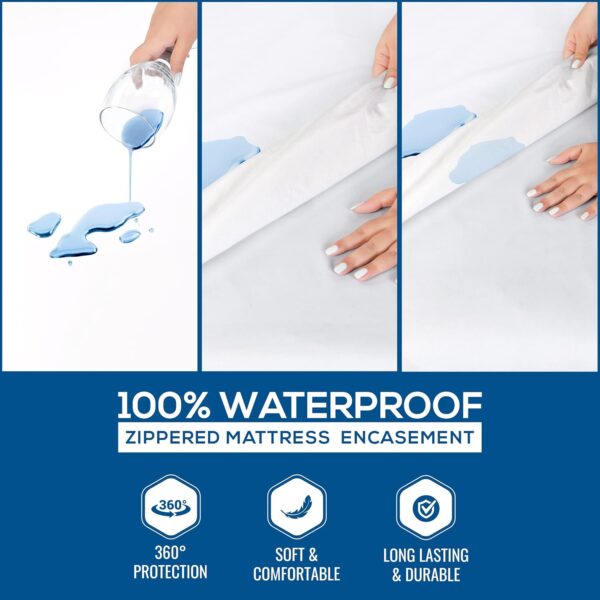 Utopia Bedding Zippered Mattress Encasement Full - 100% Waterproof and Bed Bug Proof Mattress Protector - Absorbent, Six-Sided Mattress Cover - Image 2
