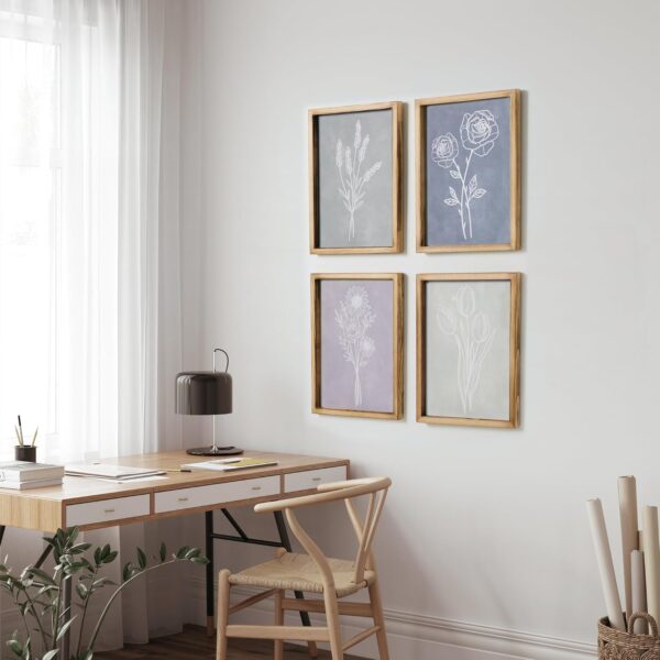 Mokof Framed Canvas Print Wall Art Set of 4, Boho Botanical Flower Prints Art for Home Office Decor, Modern Farmhouse Wall Decor for Living Room, Bedroom, Kitchen, Bathroom - Image 2